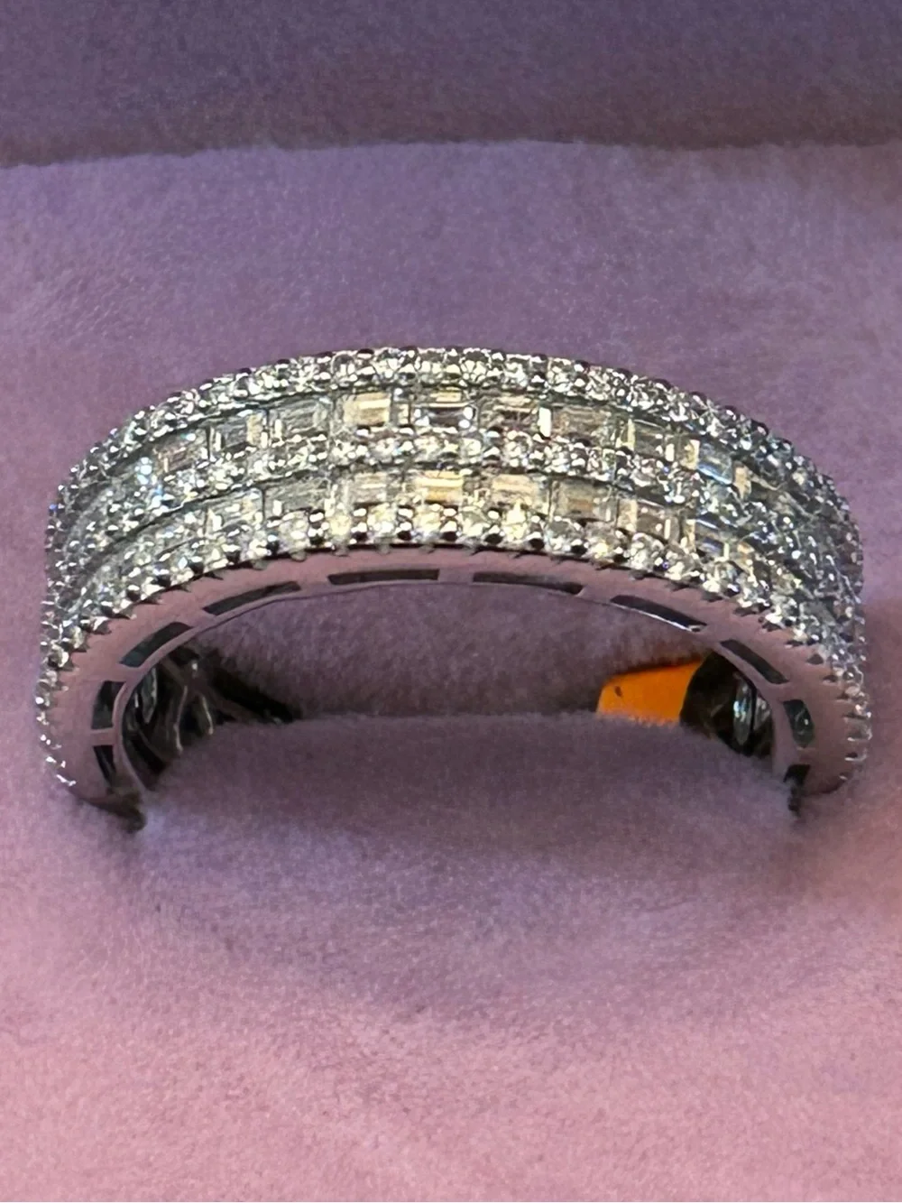 Radiant 3.90CTW Baguette & Round Genuine Moissanite 💎 Eternity Band 925 SSILVER